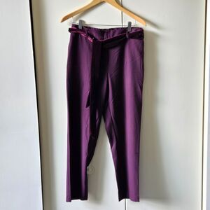 Jules & Leopold Plum/Purple Pants w/ Velvet Tie Sash Belt (Size Small Petite)